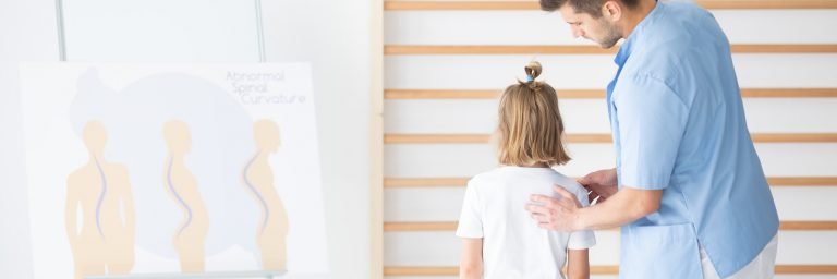 Girl with scoliosis